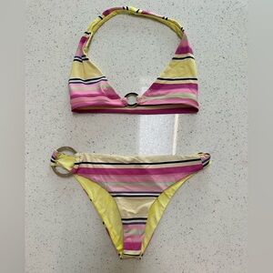 Frankie Bikinis 👙 Eden Halter Striped Bikini Top
size XS